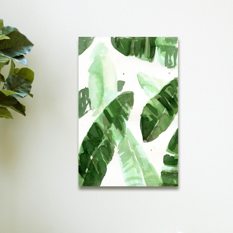 Feuilles tropicales-impression sur toile tendue, H 45 po x l 30 po x P 1,5 po