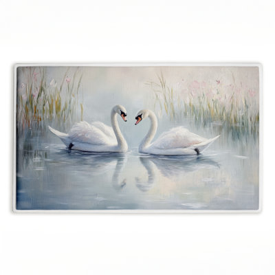  Twin Swan Reflections Absorbent Non Slip Bath Mat Recycled Cushioned, 18"x30"