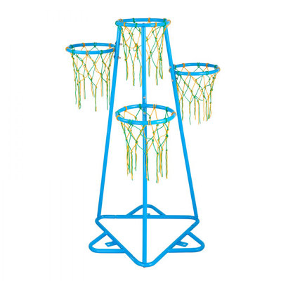 Kids Basketball Hoop 4-Hoop Portable Basketball Stand with Adjustable Heights