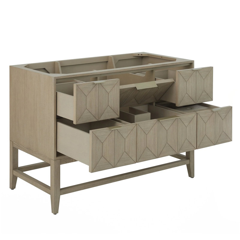 Ensemble de meuble-lavabo simple 48 po Emmeline, Blanc de Carrare, 8 po
