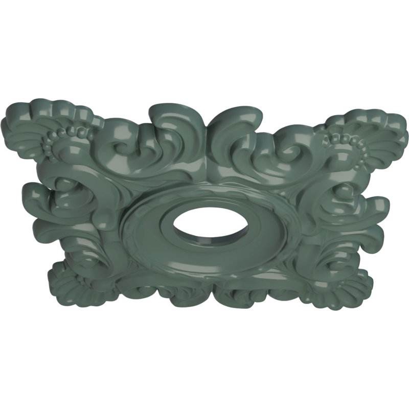 Endurathane Crawley Ceiling Medallion, 18"W x 18"H x 3 1/4"ID x 1 1/2"P (Fits Canopies up to 6 3/4"), Hand-Painted Cloud Burst Finish