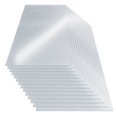 JAXILYN Twin-Wall Polycarbonate Greenhouse Panels for Garden, Patio, and Plant Sheltering (Set of 14)