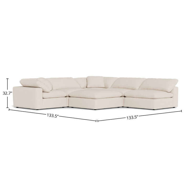 Canapé modulaire avec repose-pieds 4 pièces Eillen Heavenly, Merit Snow