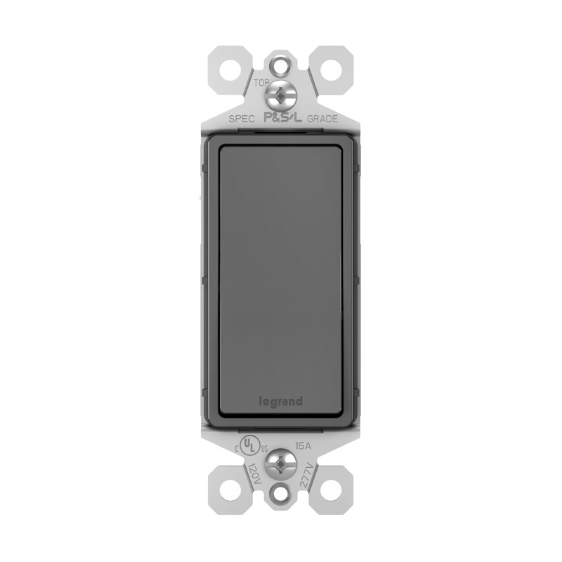 Radiant 15-Amp 3-Way Decorator Rocker Light Switch, Black