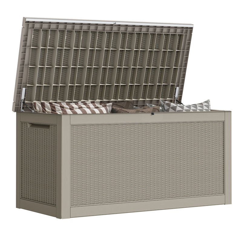 Balconera 320 Gallon Resin Deck Box,Grey, Grey