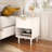 Modern White 1-Drawer Nightstand with Open Shelf &amp; Gold Handle