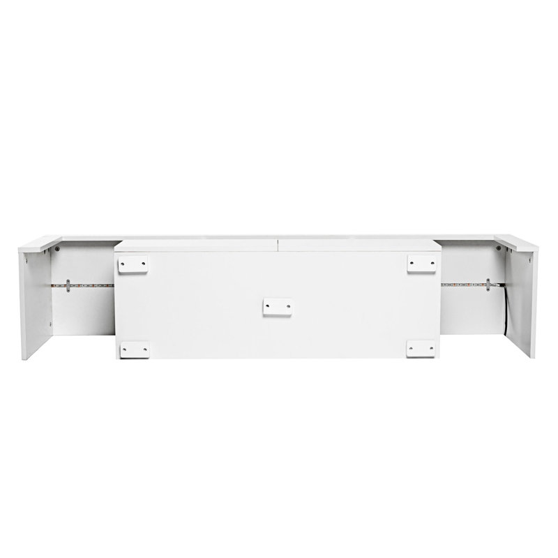 Meuble télé avec lumières DEL, Blanc