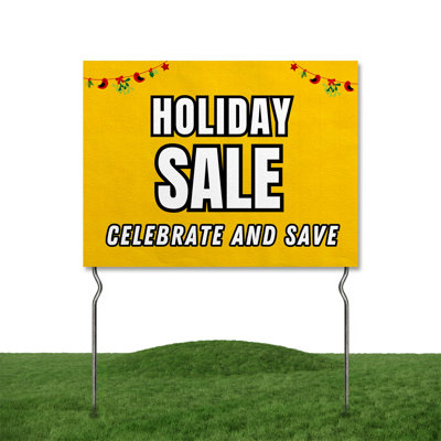 Bargain Sele - Prrices Cut! Yard Sign by DC | 24"x18" Double Sided Sele Garden Sign with 13” Metal Stakes | Outdoor Signs Waterproof for Lawn, Patio, Sidewalk & House | Set of 1 | Made in USA