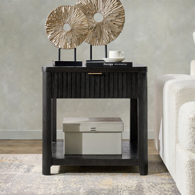 Table de bout cannelée en grain de chêne l 23,75 po Fogarty