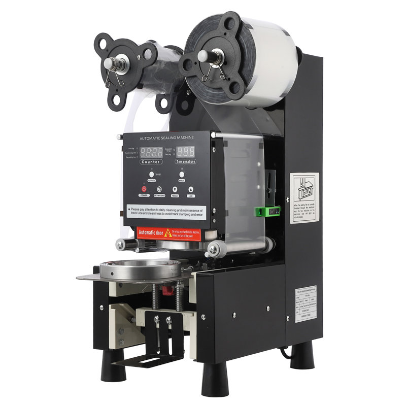 Machine de scellage automatique des tasses 500-650 tasses / H 90 / 95mm Machine de scellage de tasses électrique commerciale Panneau de contrôle numérique LCD Scelleuse pour café au lait Boba