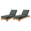 2 Pacific Teak Outdoor Chaise Loungers-1215461697