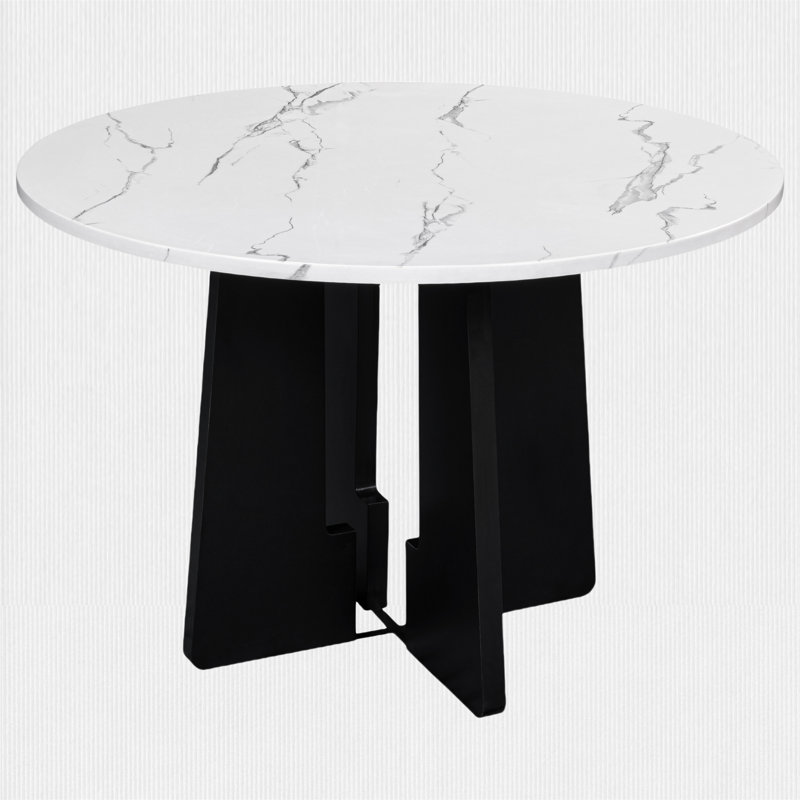 Round Dining Table for 4, White