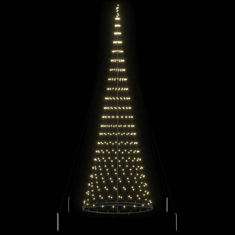  LED Christmas Tree 138.5 x 138.5 x 399 cm Metal, Warm White