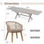 Ensemble repas d'extérieur 7 pièces avec table extensible 7 pièces