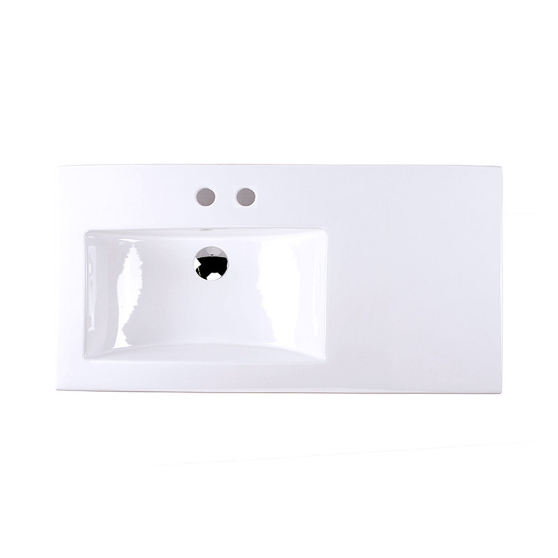 Aquaquattro 35.25'' L Bathroom Sink, 2 Hole - 4" Centers
