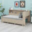 Lit de jour avec tablettes de rangement et 3 tiroirs-660109865