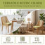 Chaise d'appoint Farmhouse Rustic - Chaise de salle à manger en bois massif durable avec siège rembourré en lin et accoudoirs décoratifs-1860377997