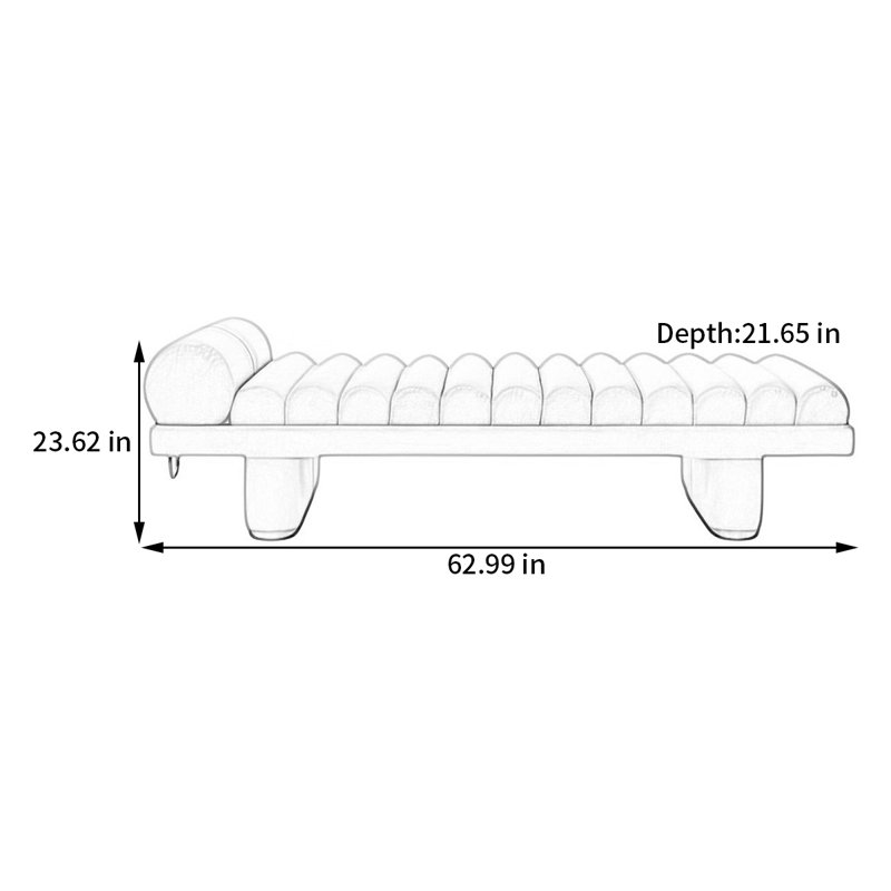 Tabouret de bout Martice, H 23,62 po x l 62,99 po x P 21,65 po