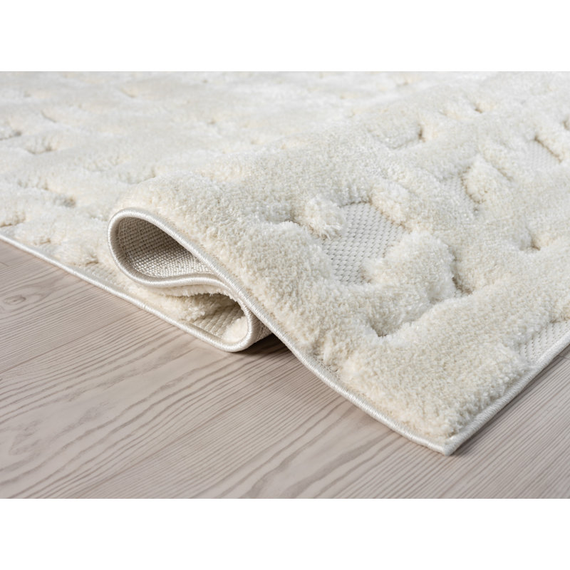 Oheneba Collection Modern Abstract Cream Area Rug, Rectangle 8' x 11'