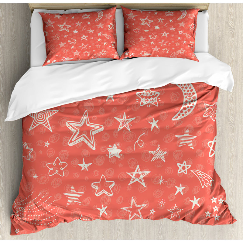 Cottage Americana Polyester Duvet Cover, King Duvet Cover + 2 Shams