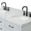 Meuble-lavabo double en bois massif Tidworth avec plateau en marbre de Carrare de 1,5 po-2065025135-2031768058