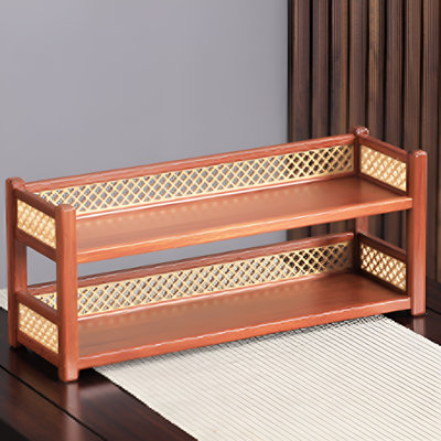 New Chinese Solid Wood Tea Cup Holder | Multi Layer Storage Rack In Tea Room | Bogufeng Teapot And Tea Cup Drainage Rack | Water Based Coating Crack Prevention Technology