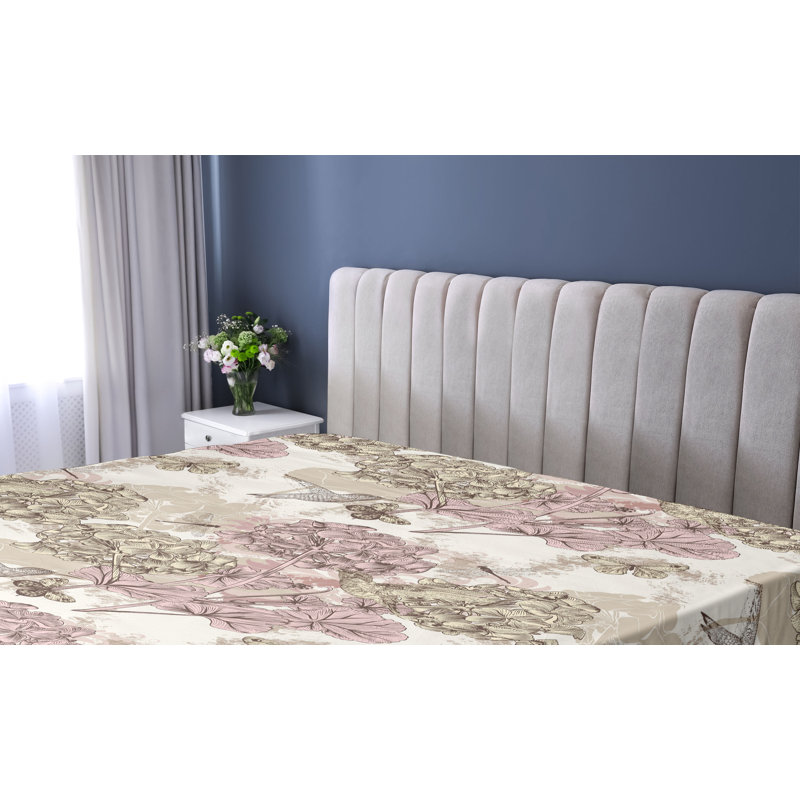 Drap-housse Ambesonne Birds and Nature Colibris Flora jaune pastel rose pâle