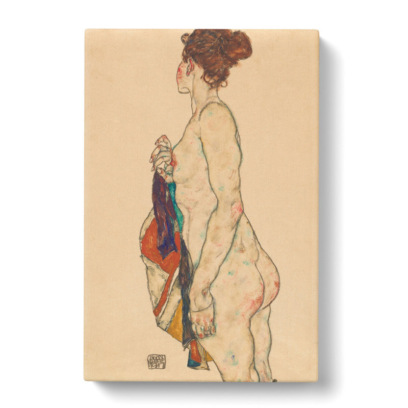 Nude Female Vol.1 by Egon Schiele - Wrapped Canvas Painting, 60cm H x 40cm W x 3cm D