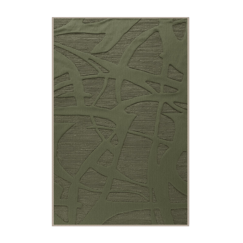 Tapis abstrait lavable à la machine, Rectangulaire 8 pi x 10 pi