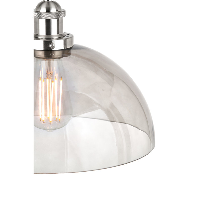 Cecilia 1 - Light Silver Dome Pendant, Smoked