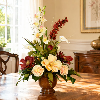 Faux Silk Arrangement in Vase