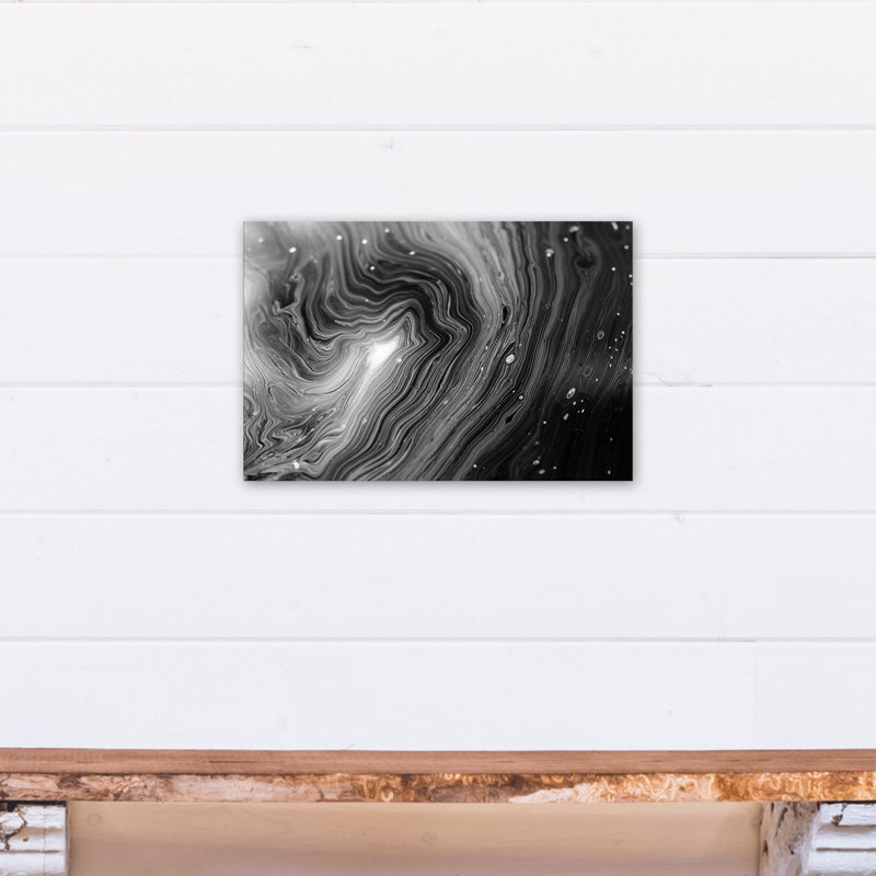 «Black and White Galaxy Geode», impression sur toile