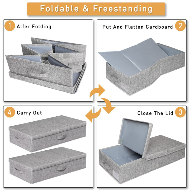 Ebern Designs Fabric Underbed Storage, Grey