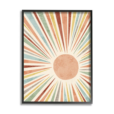Art abstrait sur toile tendue pour enfants, rayons chauds et soleil abstrait par Ziwei Li