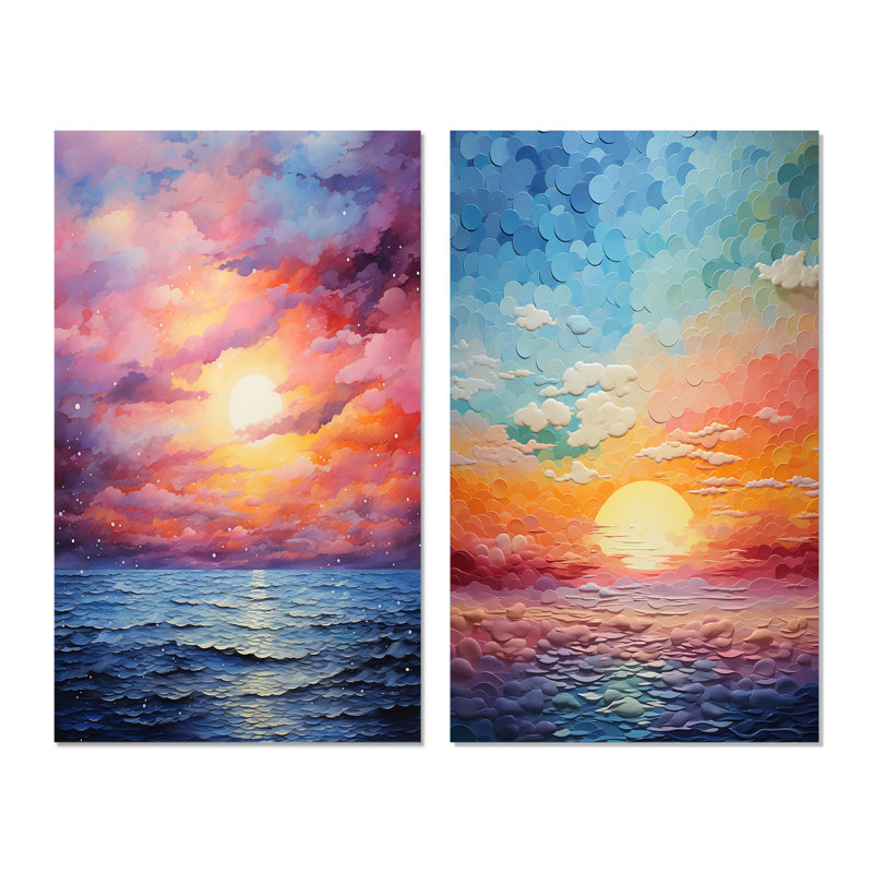 «Colorful Sky Photo Harmony Of», 2 pièces, Toile tendue, H 40 po x l 40 po