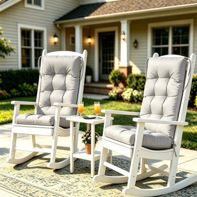 46.5" x 18.5" x 4.3" Waterproof Polyester Outdoor Adirondack Chair Cushions Set of 2
