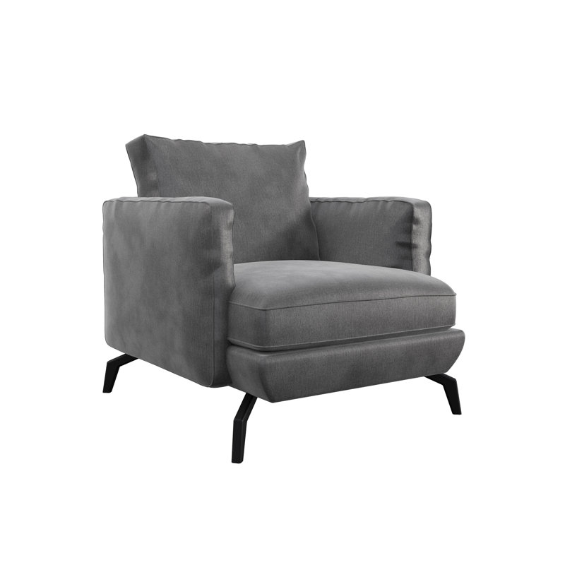 Unic Velvet Armchair, Light Grey