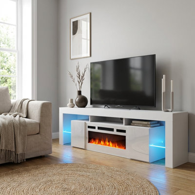 Meuble télé 78,7 po avec foyer électrique Soleo