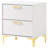 White And Gold 2-Drawer Rectangular Nightstand