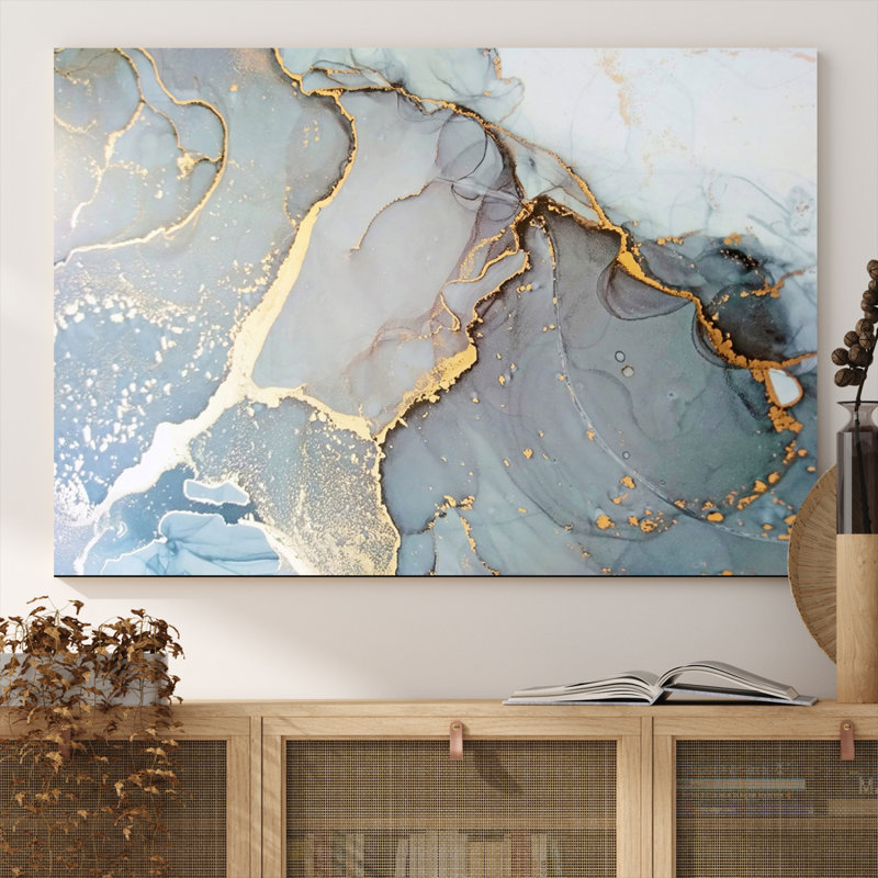 Marble Fluid Effect Wall Art Abstract Canvas Print