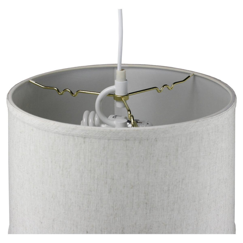 2 - Light Drum Chandelier, Oatmeal, 10" H x 16" W x 14" D