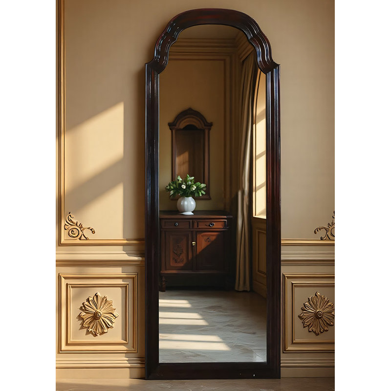 French-Style Vintage Arched High-Definition Wall-Mounted Full-Length Mirror, 62.99" x 23.62"