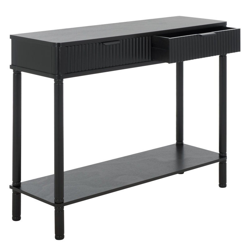 Console 2 tiroirs Remo, Noir mat