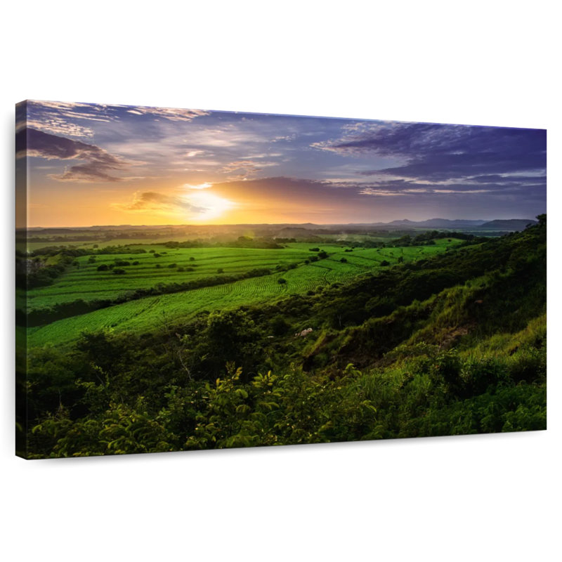 Nicaragua Fields Sunset, 8" H x 12" W