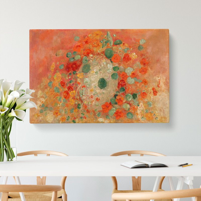 Nasturtiums by Odilon Redon - Wrapped Canvas, 40cm H x 60cm W x 3cm D