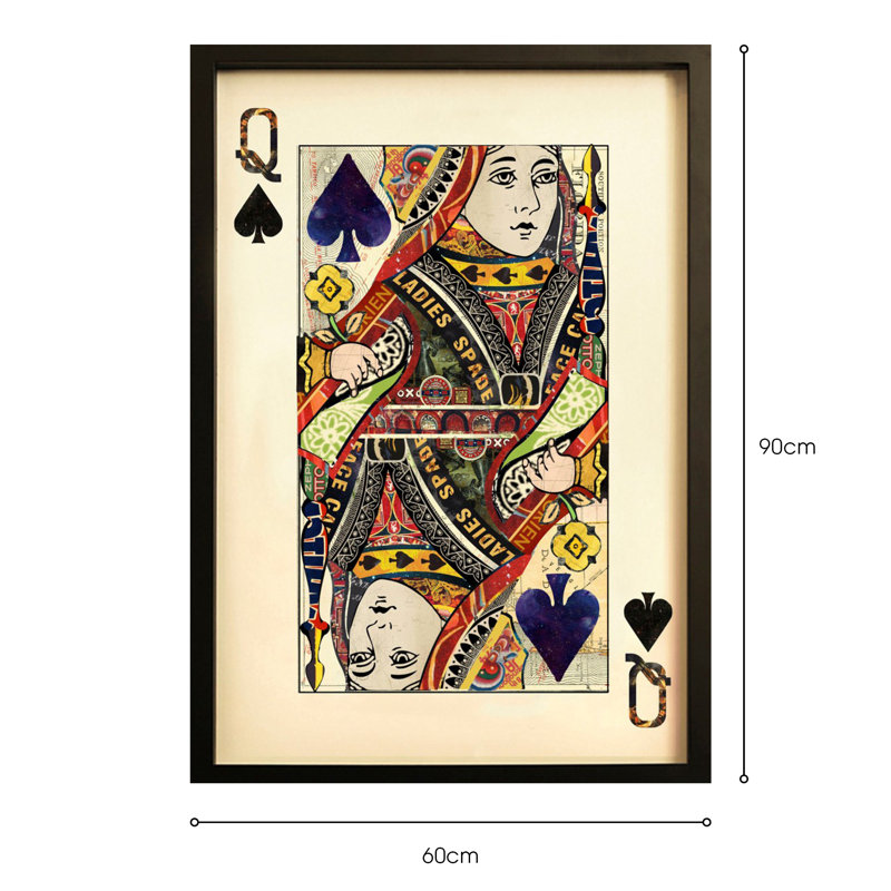 '3D Collage Queen Card' Framed Graphic Art Print
