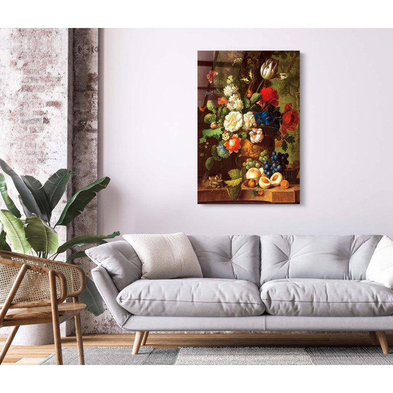 Akeeyla Flowers & Fruits Still Life On, H 36 po x l 24 po x P 1 po