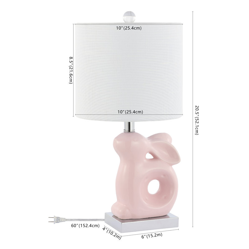 Lampe de table 19 po Bystrom Rabbit, Rose