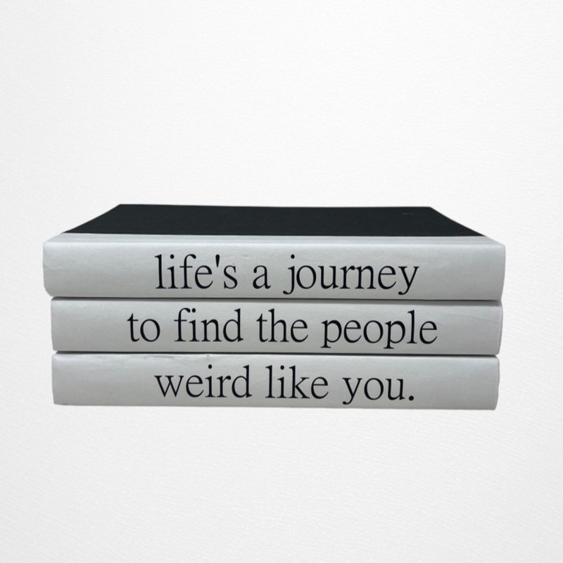 Quote Handmade Decorative Book in Black/White