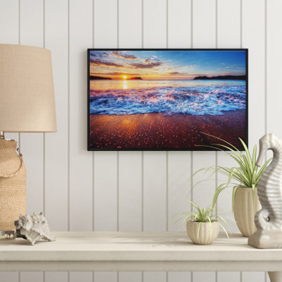 " Blue Sea Waves During Sunset "